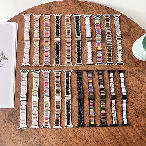 Resin & Stainless Steel Watch Band Strap For Apple Watch Series 10 9 8 7 6 5 4 3 - Picture 2 of 50