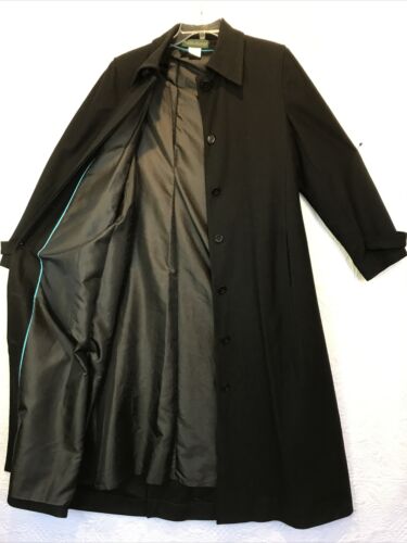 Vintage Harve Benard Damen langer schwarzer Mantel 16 Wolle 80er 90er Goth Retro " - Bild 5 von 12
