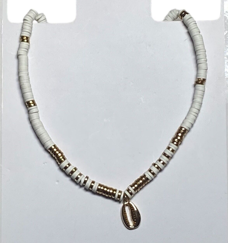 Modeschmuck (Halskette Ohrringe Armbänder Set) weiß/gold Frühling/Sommer *NEU* - Bild 2 von 6