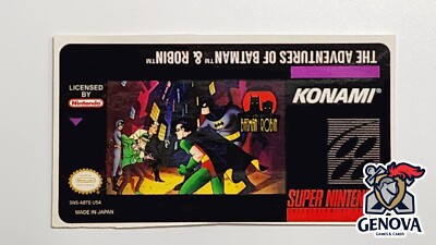 The Adventures of Batman and Robin Snes Replacement Game Label Sticker Precut