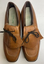 GreenJoy brown leather spike golf shoes lace up 10 D