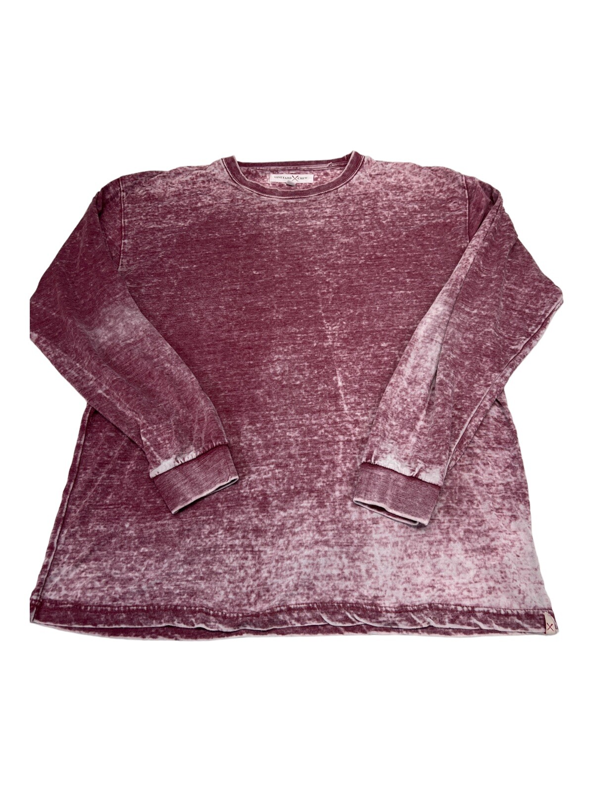 Camicia Vineyard Crew uomo 2XL rossa maglietta manica lunga morbida vela fila casual peso leggero