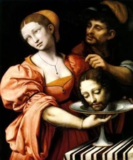SALOME HEAD OF SAINT JOHN BAPTIST IN THE BASIN PAINTING BY GIAMPIETRINO REPRO
