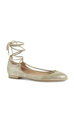 Diane Von Furstenberg Paris Women's Shoes Gold Ankle Ties Flats US $228 