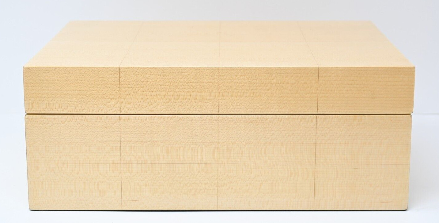 Tizo Wood Box Rectangle Blocks White Natural 11" x 8.5" x 4.25" FS802BX Italy