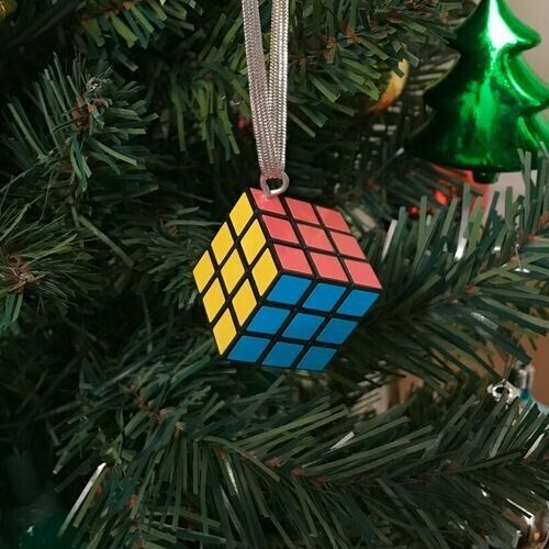 Rubiks cube christmas ornament