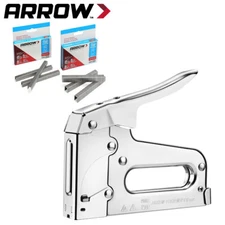 Arrow T50 Heavy Duty Staple Gun Kit With 3750PC T50 1/4" 3/8" 1/2" Steel Staple