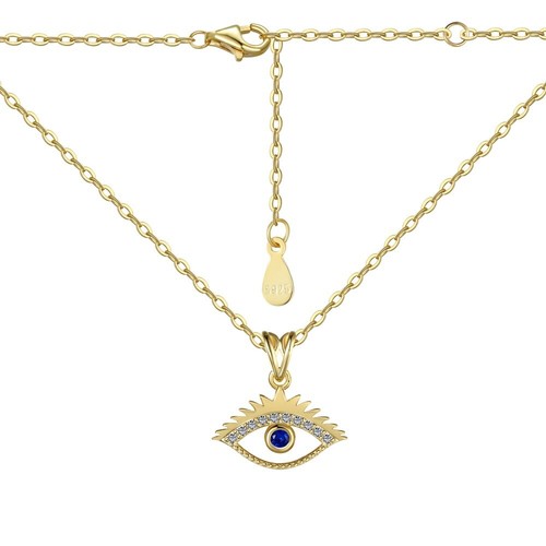 925 Solid Sterling 5A Zirconia Evil Eye Pendant Chocker Necklace Women Lady Gift - Picture 16 of 37