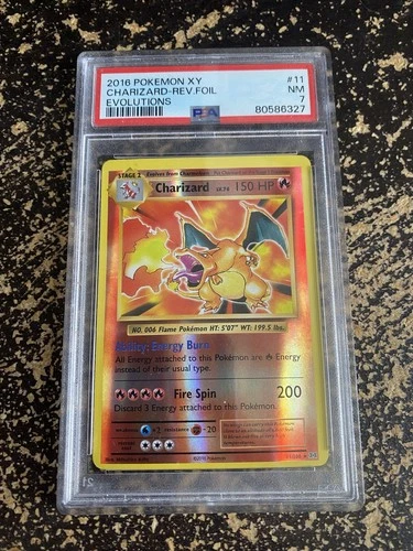 PSA 7 Charizard 11/108 Reverse Holo Evolutions 2016 - Pokémon TCG