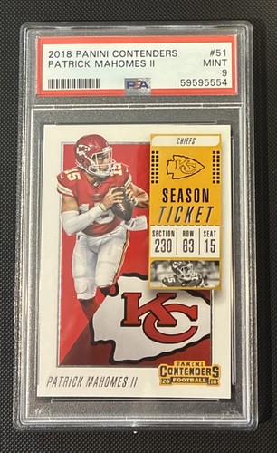 Panini 2018 Contenders Patrick Mahomes II Season Ticket #51 PSA 9 KC Chiefs
