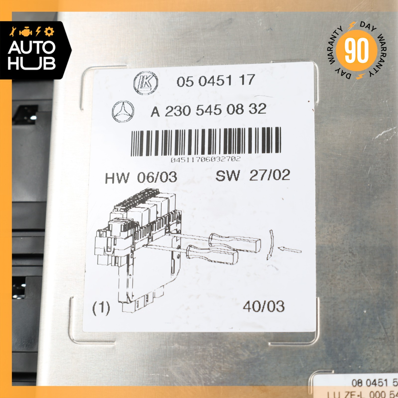 03-12 Mercedes R230 SL500 SL55 AMG Front Left SAM Fuse Box Control Module OEM