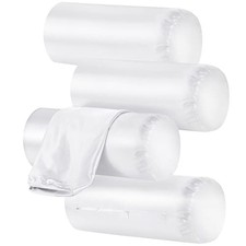 4 Pack 17 x 7 Inches Neck Roll Pillow Case Cover Only 17 x 7 inches White