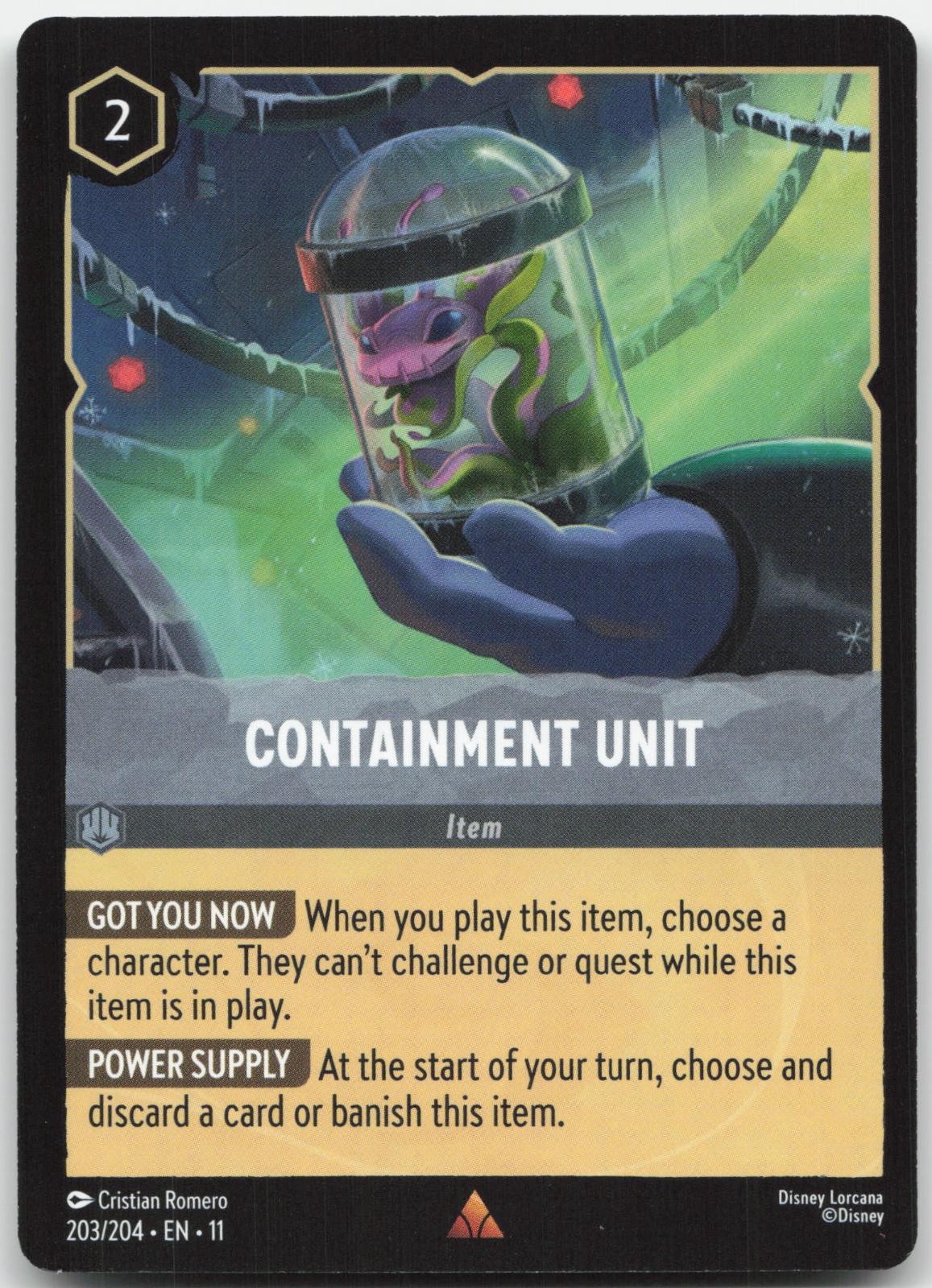 Containment Unit 203/204 Rare Winterspell Lorcana Near Mint