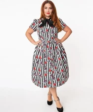 Unique Vintage X Beetlejuice Wedding Nightmare Cora Swing Dress 5XL/26