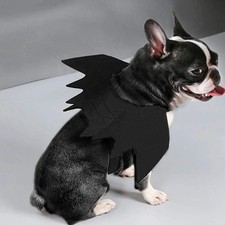 Halloween Pet Bat Wings Costume Adjustable Black Fancy Dress Outfits Cat Small D