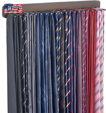 Mkono Tie Rack Wall Mounted Belt Hanger Holder Rustic Wood Tie Organizer for Men