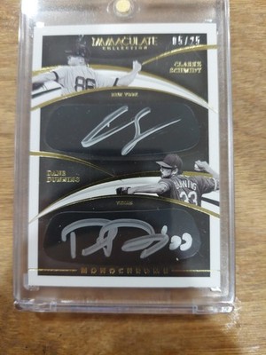 Dane DUNNING Clarke SCHMIDT 2021 Panini Immaculate DUAL Eye Black AUTO SP #25/25