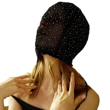 MFMYEE Crystal Mesh Mask - Bar Performance Headgear, Sexy Headgear, SM Bondag...