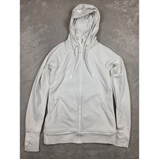 Athleta Full Zip Hoodie Women Small White Triumph Hoodie Thumbholes 486251