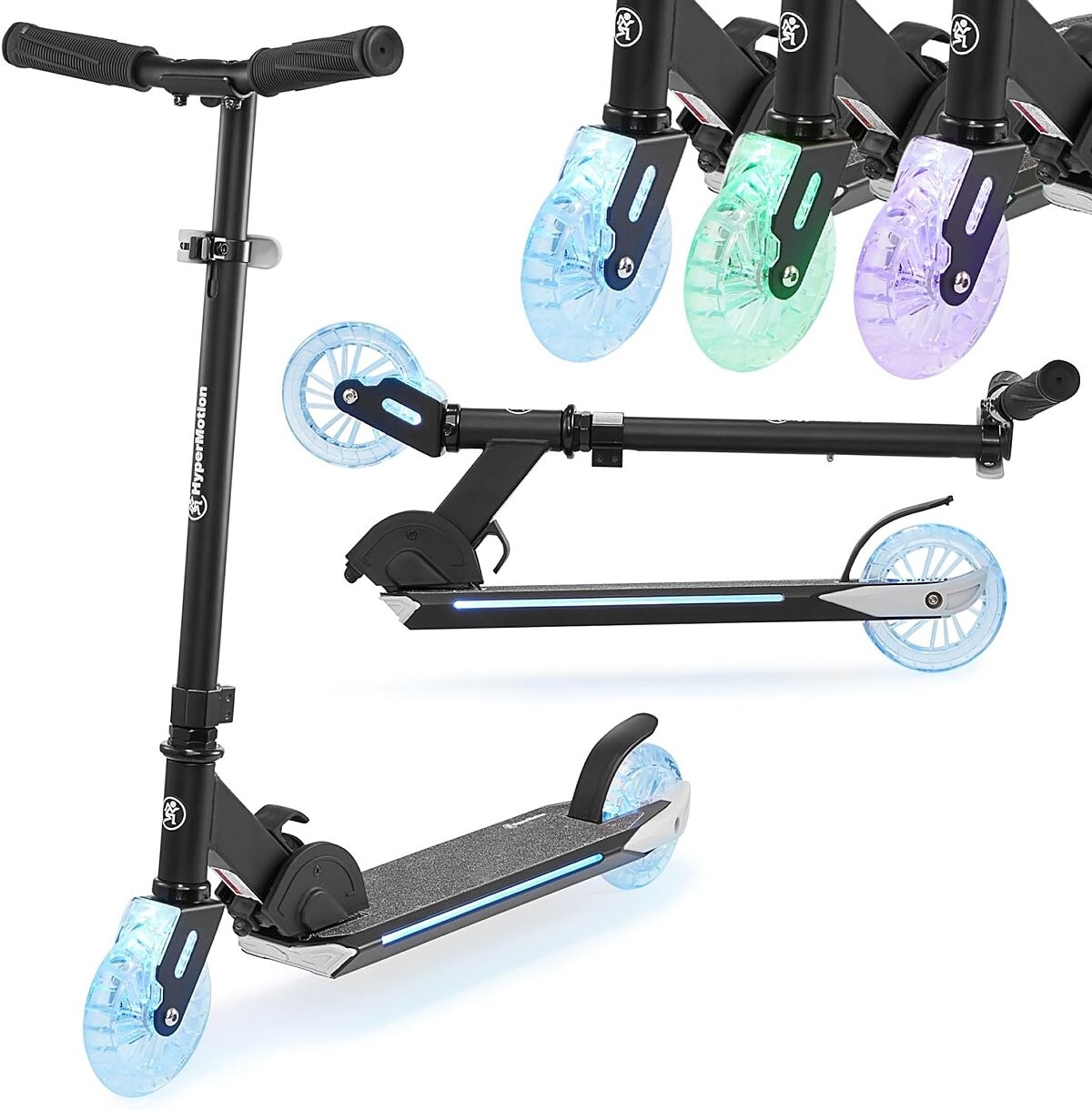 Trottinette enfant LED pliable réglable pour filles et garçons de 3 à 8 ans