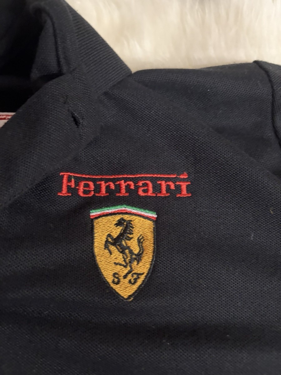 Vintage Ferrari Official Supplier Polo Shirt Men’s XL Black F1 Embroidered View 3