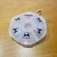 New Sanrio Kuromi Storage Case Set of 2 Round Organizer 6 Compartments