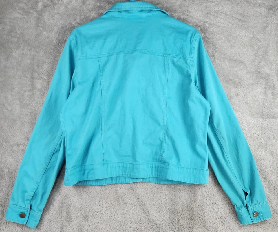 Chaqueta Metro Blues Mujer 14 Turquesa Denim Camionero Elastizada Informal Botón Delantero Foto 2 de 4