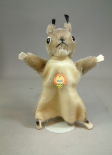 Vintage Steiff Hopsi Squirrel Hand Puppet Plush Stuffed Animal With Tag Clean GC