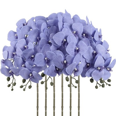 6 Pcs Light Purple Artificial Orchid that Look Real Phalaenopsis Orchid Flowe...