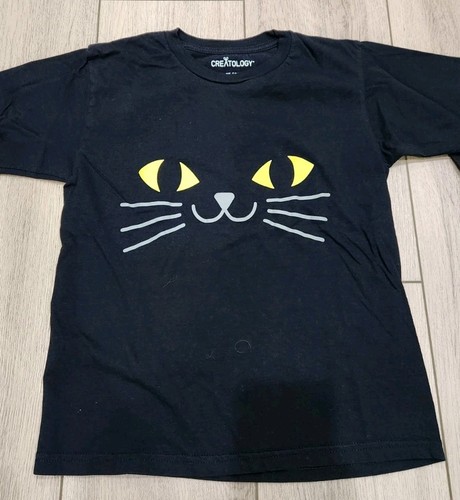 Halloween Kids Graphic Tees Shirts Black Cat & Ghost Youth Kids Size XS/S (6/7) - Picture 2 of 6
