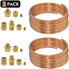 72in Copper Oil Pressure Gauge Line Kit-installation Tubing With Brass Fittings