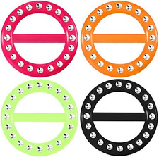 4-Piece 80S Style Shirt Clips - Assorted Colors Plastic Scarf Rings, Fashion T-S