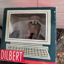 Dilbert Cartoon Character Figurine with Computer NIB