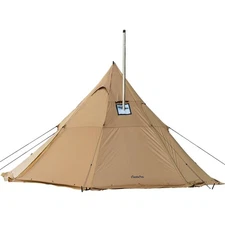 Camping Hot Tent 4-8 Person Tipi Tent with Stove Jack for Bushcraft, Cooking ...
