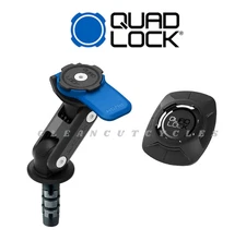 QUAD LOCK Motorcycle Fork Stem Phone Mount + Universal Adapter Quadlock NEW