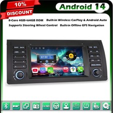 Qualcomm 8-Core 64GB Android 14 CarPlay Car Stereo Sat Nav GPS Radio BMW X5 E53