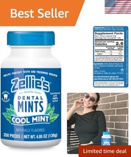 Zellie's 100 Xylitol Cool Mint Breath Mints - 250 Count Natural Freshness