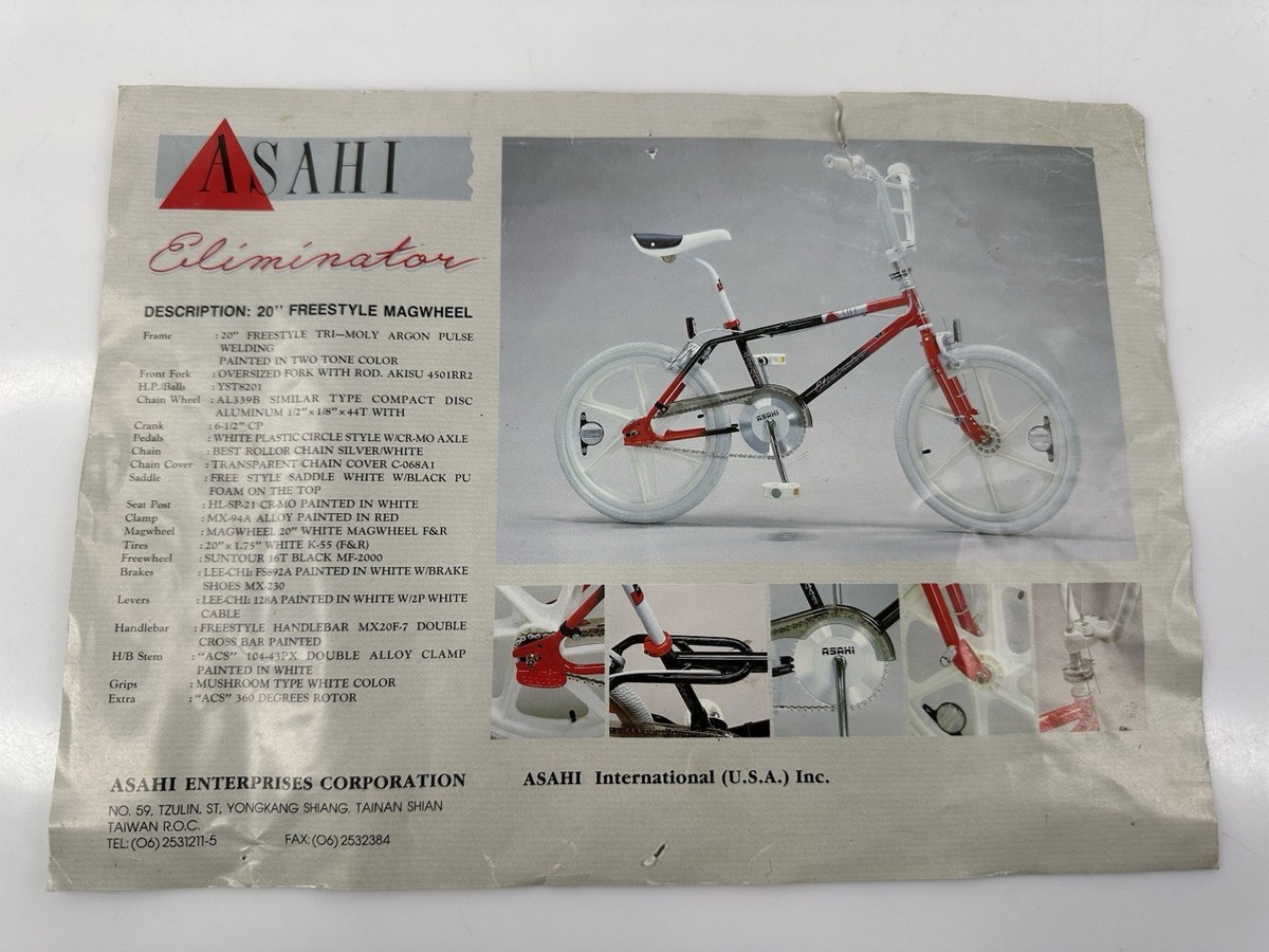 Rare Vintage 1987 Asahi Eliminator Freestyle BMX 20” Red & Black