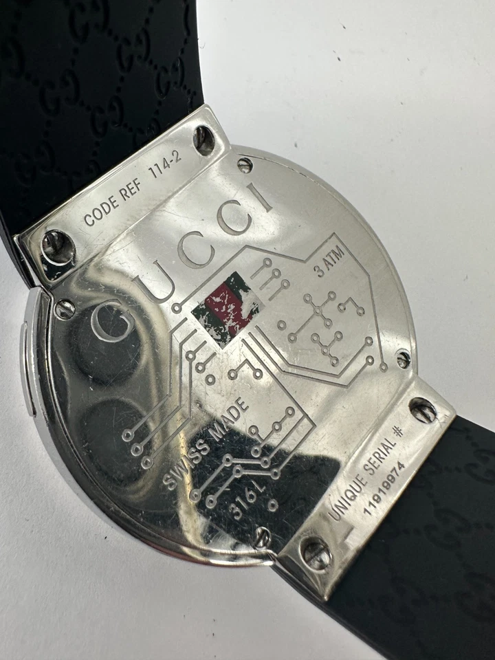 Reloj Gucci I-Gucci Hombre 114-2 Correa Goma Negra Talla 7 Foto 4 de 4