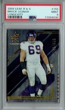 PSA 9 Brock Lesnar 2004 Leaf Rookies & Stars #155 Rookie Card Longevity #138/999. rookie card picture