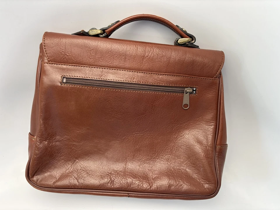 VTG FRANCINE L. PARTNER (Paris) Tan Substantial Leather Handbag Business Classic - Image 2 of 4