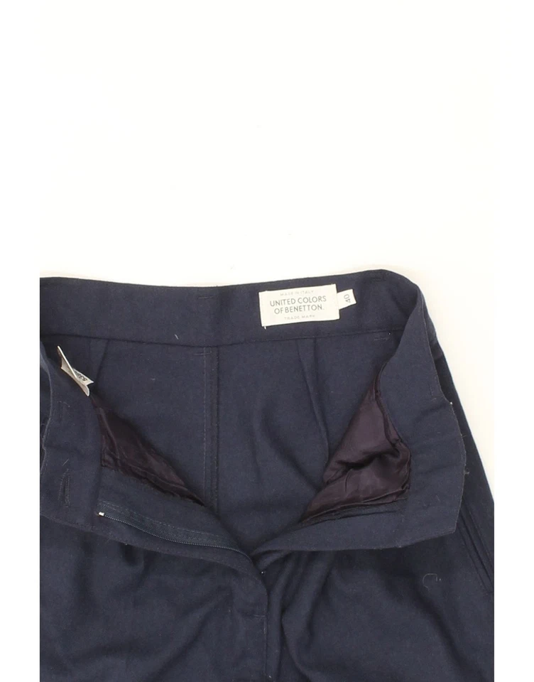 BENETTON Womens Tapered Chino Trousers IT 40 Small W24 L26 Navy Blue BU22 - Image 3 of 3