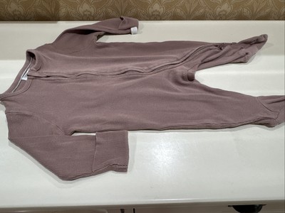 John Lewis Baby Size 0-3 Months Brown One Piece Ribbed Organic Cotton Sleepwear