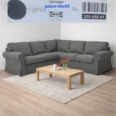  IKEA Ektorp Bezug für 2+2 Ecksofa 4-sitzig Hakebo dunkelgrau 205.658.61 NEU OVP