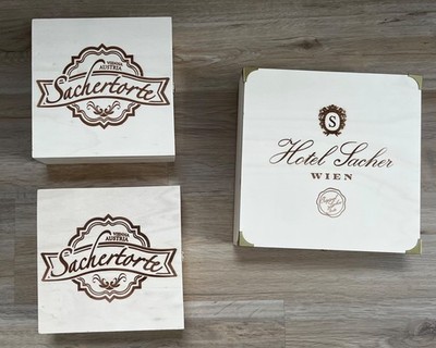 Hotel Sacher, Sachertorte Holzkiste, Holzbox