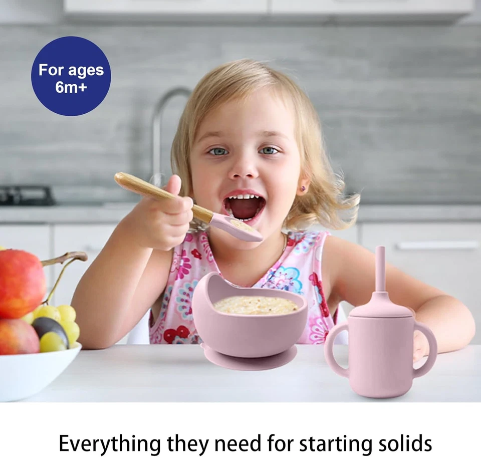 Silicone Baby Feeding Set 14 Pcs,Baby Led Weaning Supplies, Baby Spoons Suction - Image 2 of 4