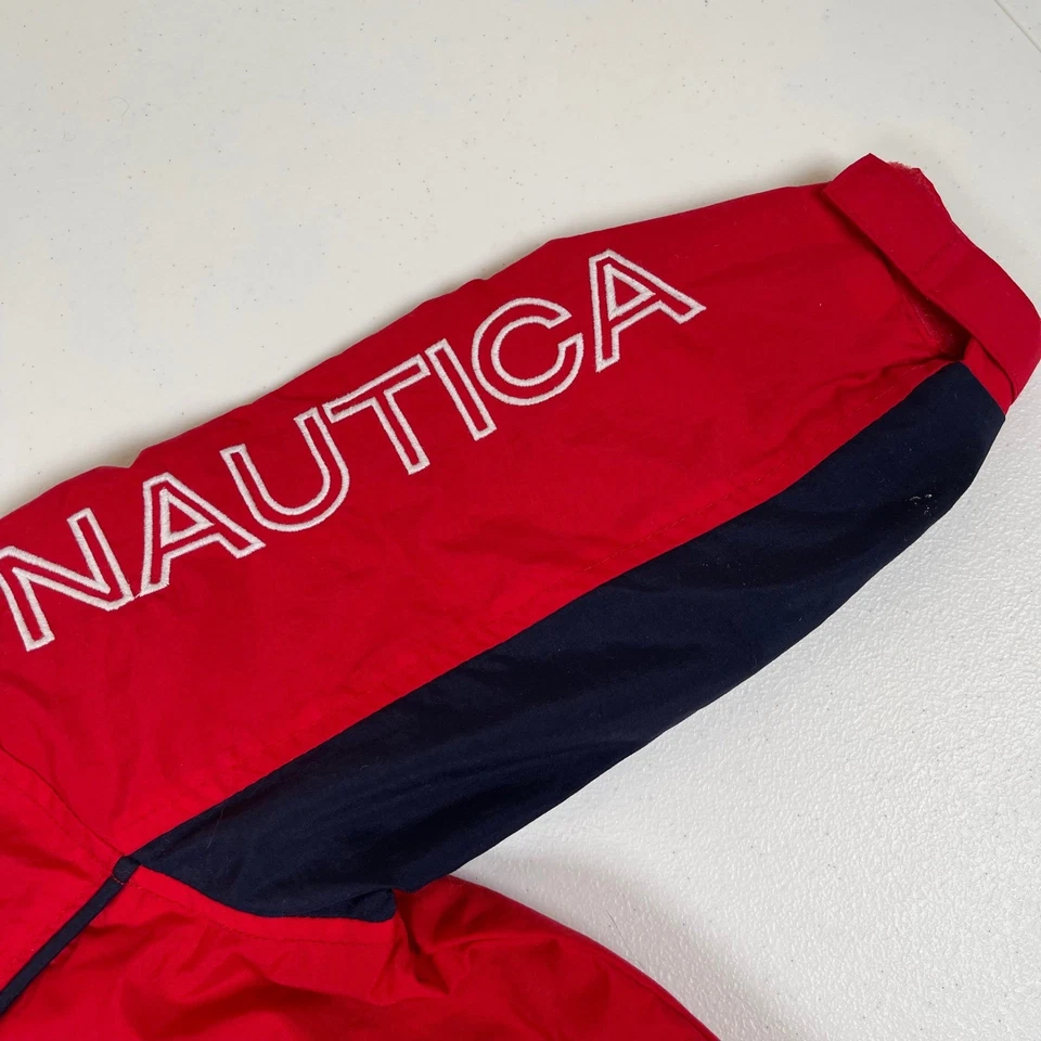 Chaqueta roja vintage Nautica niños cremallera completa cortavientos 18M niño niño ropa exterior Foto 3 de 4