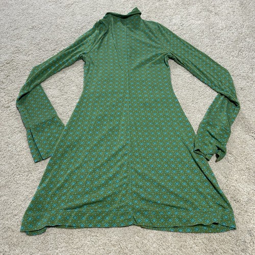 Free People Shayla Mini Dress Women’s S Green Blue Long Sleeve Button Up Ruched - Picture 6 of 9