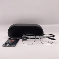 Ray Ban Mens Square Semi Rim Browline Eyeglasses RB8416 Black
