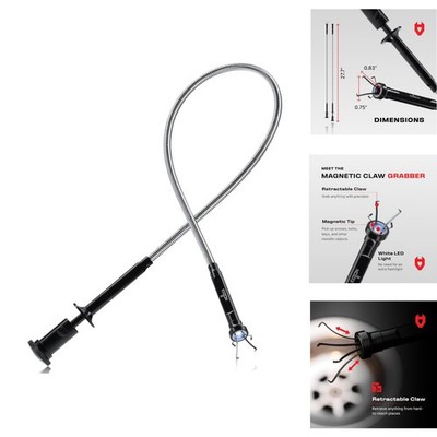 Flexible 27.7in LED Magnetic Claw Grabber Tool 5lb Pull Retractable Pickup